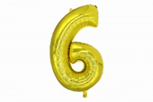 Цифра «6» золото Slim  / 1 шт / (Россия)