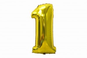 Цифра «1» золото 38 дюймов / One / 1 шт / (Китай)