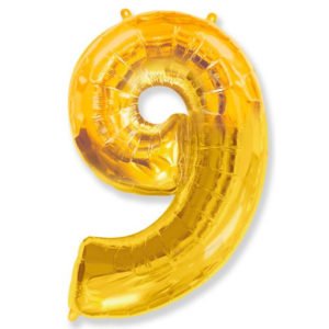 Цифра «9»  золото  40 дюймов  без упаковки/ Zero / 1 шт / (Испания)