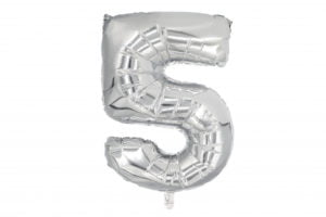 Цифра «5» серебро Slim  / 1 шт / (Россия)