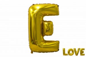 Буква «E» золото 38 дюймов / LOVE / 1 шт / (Китай)
