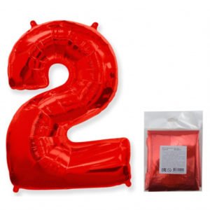 Цифра «2» красный в упаковке 40 дюймов / Two / 1 шт / (Испания)