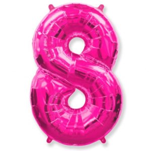 Цифра «8» фуксия в упаковке 40 дюймов / Eight / 1 шт / (Испания)