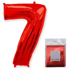 Цифра «7» красный в упаковке 40 дюймов / Seven / 1 шт / (Испания)