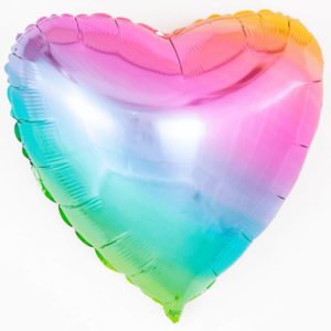 Сердце Радуга 18 дюймов /  1 шт / (Испания)