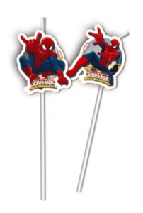 Трубочки коктейльные «Человек-Паук» / Ultimate Spiderman Web Warriors / набор 6 шт. / (Китай)