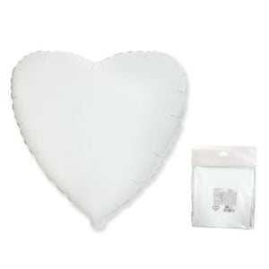 Сердце Белый в упаковке 18 дюймов / Heart White / 5 шт / (Испания)