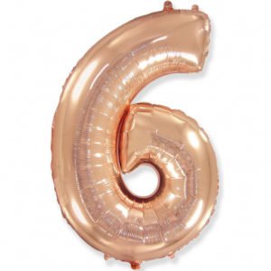 Цифра «6» розовое золото 40 дюймов / Six / 1 шт / (Испания)