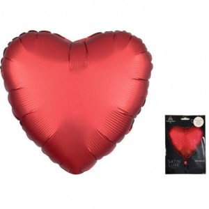 Сердце Красный Ягодный сатин люкс в упаковке 18 дюймов / Satin Luxe Sangria Heart S15/ 1 шт / (США)