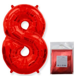 Цифра «8» красный в упаковке 40 дюймов / Eight / 1 шт / (Испания)