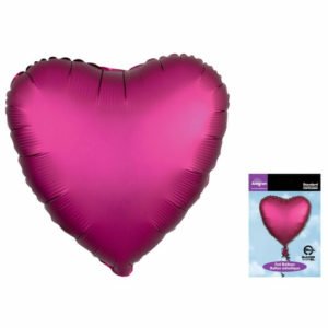 Сердце Гранат сатин люкс  в упаковке 18 дюймов / Satin Luxe Pomegranate Heart S15/ 1 шт / (США)