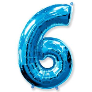 Цифра «6»  синий 40 дюймов  без упаковки/ Zero / 1 шт / (Испания)