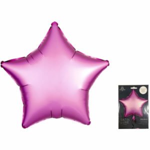 Звезда Розовый сатин люкс  в упаковке 18 дюймов / Satin Luxe Flamingo Star S15/ 1 шт / (США)
