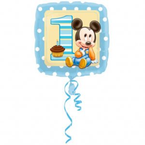 Квадрат Микки Малыш 1й День рождения / Mickey 1st Birthday S60 / 1 шт / (США)
