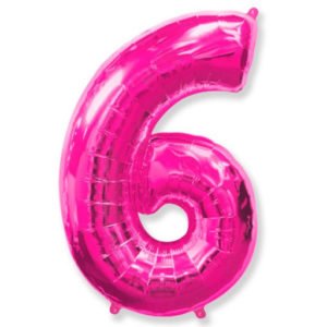 Цифра «6» фуксия без упаковки 40 дюймов / 1 шт./ (Испания)
