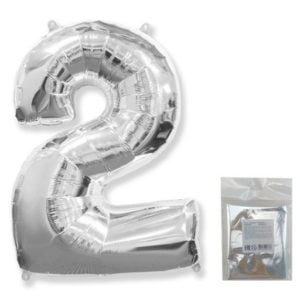 Цифра «2» серебро в упаковке 40 дюймов / One / 1 шт / (Испания)