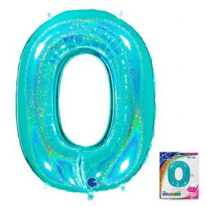 Цифра «0» Тиффани голография в упаковке 40 дюймов / Zero / 1 шт / (Италия)