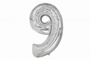 Цифра «9» серебро 38 дюймов / Nine / 1 шт / (Китай)