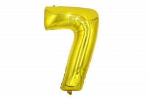 Цифра «7» золото 38 дюймов / Seven / 1 шт / (Китай)