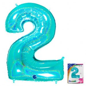 Цифра «2» Тиффани голография в упаковке 40 дюймов / Two / 1 шт / (Италия)