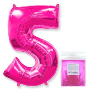Цифра «5» фуксия в упаковке 40 дюймов / Five / 1 шт / (Испания)