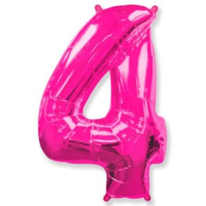 Цифра «4» фуксия без упаковки 40 дюймов / Two / 1 шт / (Испания)