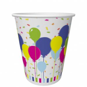 Стаканы бум 200 мл; Balloons and confetti/ упак (10шт.)