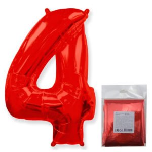 Цифра «4» красный в упаковке 40 дюймов / Four / 1 шт / (Испания)