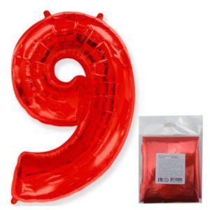 Цифра «9» красный в упаковке 40 дюймов / Nine / 1 шт / (Испания)