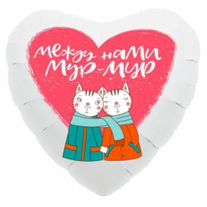 Сердце Между нами мур-мур 19 дюймов/ 1 шт / (Россия)