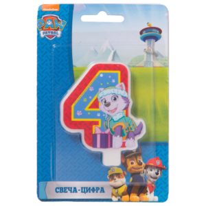 Свеча-цифра №4 «Щенячий патруль», 8 см