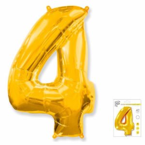Цифра «4» золото в упаковке 40 дюймов / One / 1 шт / (Испания)