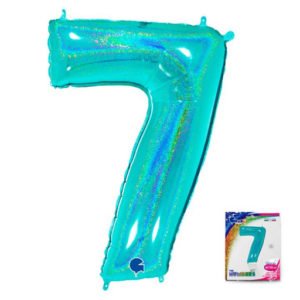 Цифра «7» Тиффани голография в упаковке 40 дюймов / Seven / 1 шт / (Италия)