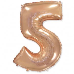 Цифра «5» розовый золото 40 дюймов / Five / 1 шт / (Испания)
