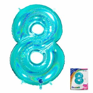 Цифра «8» Тиффани голография в упаковке 40 дюймов / Eight / 1 шт / (Италия)